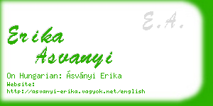 erika asvanyi business card